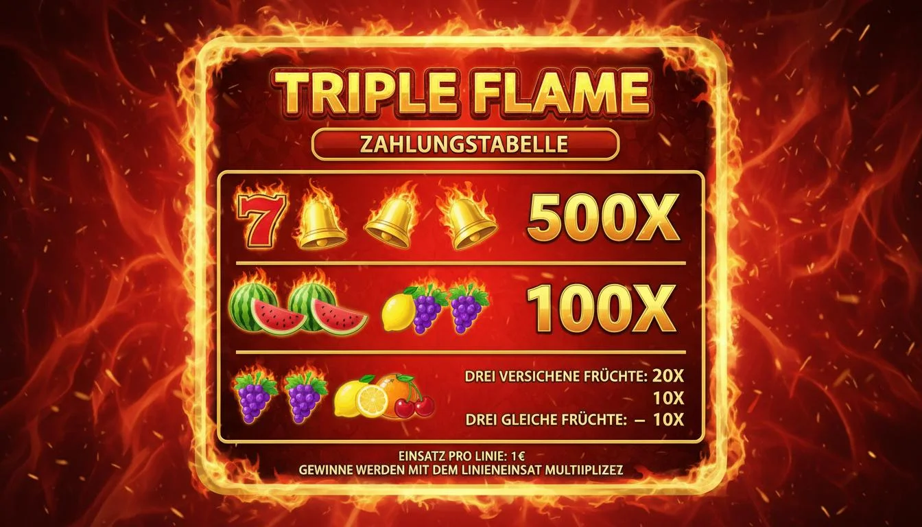 Triple Flame Auszahlungstabelle